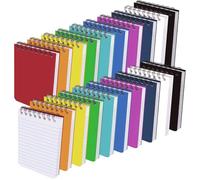 QUMENEY 20PCS Small Notebooks Pocket Mini Notepad Spiral Lined Note Book Colorful Portable Memo Notebook for Home Office School Supplies 7.6x12.7cm/3x5 Inch，75 Sheets/150 Pages(10 Colors)