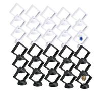 QUMENEY 3D Floating Frame Display Holder Transparent Display Stand Box with Base Coin Holder for Necklace Ring Bracelet Earring Jewelry Medallion Challenge Coin Stamp (30)
