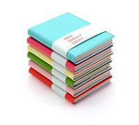 QUMENEY 6PCS Mini Notebook Portable Diary Candy Colors Pocket Note Book Small Memo Pads Travel Notepads with PU Leather Case 10.5 x 8cm/ 4 x 3inch 100 Pages 6 Colors (Small)
