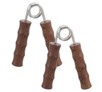 QUMIIRITY 1 Pair Hand Massage Tool Finger Exerciser Wooden Hand Strengthening Grip Skid-proof Handle for Personal Bodybuilders Training Anywhere Random Color