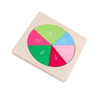 QUMIIRITY 1 Set Educational Wooden Fraction Learning for Montessori Style Early Education Fun Geometric Shapes Visual Aid for Understanding Fractions Shapes