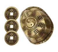 QUMIIRITY 1 set Vintage Brass Turtle Shell Statue Unique Decorative Object for Home Decor Meticulously Crafted Feng Shui Ornament for Every Occasion Intricate Detailing and Quality Design