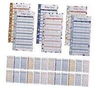 QUMIIRITY 100 Sheets Cash Budget Recording Cards Thick Paperboard Budget with Punched for Money Management and Financial Planning Portable Planner Refill for Household and Random Color