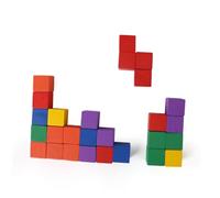 QUMIIRITY 100PCS Colorful Small Wooden Cube Blocks DIY Craft Building Educational Solid Smooth Square Cubes for Creative Play and Learning