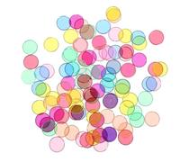 QUMIIRITY 100Pcs Round Educational Math Teaching Discs Transparent Learning Tools for Developing Cognitive Skills and Basic Maths