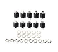 QUMIIRITY 10pcs 6.35mm Threaded Cylinder Guitar Endpin Jack Set Square Socket Guitar Output Input Jack for Bass and Electric