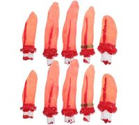 QUMIIRITY 10pcs Haunted House Prop Vinyl Artificial Finger Props Human Hand-like with Decayed Appearance Realistic Horrifying Design Decorations and Terrifying Pranks in Yard Random Color