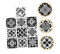 QUMIIRITY 10Pcs Removable Tile Decals Thickened Self Adhesive Wall Stickers for Kitchen Bathroom Easy Peel and Stick Decorative Tile Covers with Unique and White Pattern