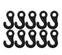QUMIIRITY 10pcs Sturdy Outdoor Tent Hooks Made of Pom Plastic for Fixing Canopy and Securing Camping Tent, Black Rope Tighteners Suitable for Outdoor and Seaside Use