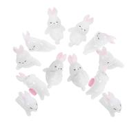 QUMIIRITY 12Pcs Adorable Bunny Figurines Miniature Rabbit Models for Micro Landscape Bonsai and Home Decor for Easter and Parties
