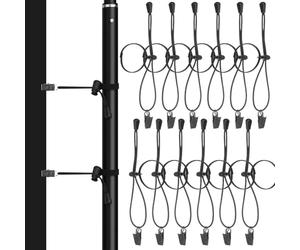 QUMIIRITY 12pcs Backdrop Clip Photography Backdrop Clamp Metal Clip Elastic Thread for Easy Adjustment and Making Smoother Black Photography Studio Background Support
