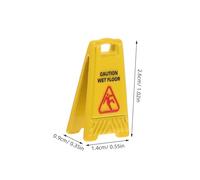 QUMIIRITY 12pcs Caution Slippery Warning Sign for Dollhouse Miniature Wet Floor Sign Realistic Caution Slippery Floor for Role Play Dollhouse Safety Warning for Boys and Girls