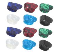 QUMIIRITY 12PCS Medium Celluloid Fingerstyle Thumb Picks for Acoustic Guitar Banjo Ukulele Bass Durable Flat Picks with Enhanced Tonal Clarity Comfortable Grip for Fingerstyle and Harp