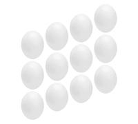 QUMIIRITY 12Pcs Medium Solid Fake Bird Eggs Multi-Function Wear-Resistant Plastic Egg Props for Pet Birds Parrot Budgerigar Finch Accessories Household and Festival Use