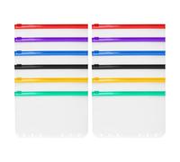 QUMIIRITY 12pcs Multipurpose Binder Pouches Zipper Binder Pockets High-Class PVC Material Easy to Take Practical for Offices and Home Suitable for Students