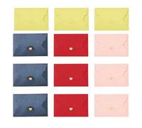 QUMIIRITY 12pcs Paper Envelopes Mini Envelopes 3.5x5.0 Inch Blank Lightweight Kraft Material Simple Elegant Style for Greeting Cards Assorted Style