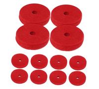 QUMIIRITY 12pcs Red Cymbal Felt Pads 3.6x1cm Double-layer Thick Cotton Drum Cymbal Protection Pads Dampeners for Stands Drum Repair Accessories