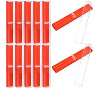 QUMIIRITY 12pcs Red Semi- Plastic Pen Storage Boxes Single Pen Cases Stationery Storage for School Office Packaging