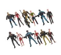 QUMIIRITY 12Pcs Soldier Action Figures Set with 10Cm Articulated Special Forces and 9.6Cm Mini Zombie Models, Flexible Plastic Figurines for Tactical Play and Collectible Display Random