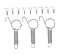 QUMIIRITY 12Pcs Stainless Steel Rabbit Cage Door Spring Hooks Sturdy Spring-latch Hooks for Pet Cage Door Fixing and Escape Prevention