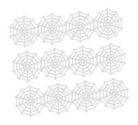 QUMIIRITY 150pcs Glow the Dark Halloween Plastic Spider Web Decor Sturdy Cobweb Ornaments for Haunted House Props Party Hanging Decorations for Indoor Outdoor Festive Atmosphere