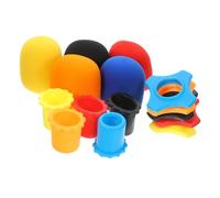 QUMIIRITY 15pcs Microphone Accessories Set with Mic Windscreen, Anti-slip Protection Ring, Bottom Cover Mixed Color Foam Covers for Professional Mic Protection and Noise Reduction