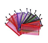 QUMIIRITY 18Pcs Colorful PVC Stationery Bags with Reinforced Zipper Portable Mesh File Organizers for Office School Supplies Document Storage and Travel Essentials