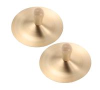 QUMIIRITY 1pair Mini Cymbals with Handle Portable Finger Cymbals for Dance Music Classes and Celebrations for Rhythm Development and Musical Growth