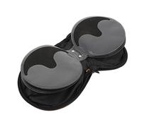 QUMIIRITY 1pc CD Bag CD Storage Bag Toy Pocketbook The Cars CD Zipped Storage Bags Disc Storage Case Hard Drive Cage Embroidered Plaid Bag Home CD Case Auto Organizing Bag Round Bag Black Pu