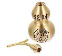 QUMIIRITY 1pcs Elegant Copper Gourd Decor Decorative Craft Adornment for Home Office Exquisite Tabletop Decoration Housewarming Present Luck Symbol