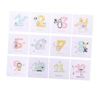 QUMIIRITY 1set Lovely Animals Newborn Monthly Sticker for Months Keepsake Stickers for Photo Props Safe Tracking