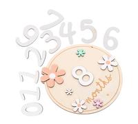 QUMIIRITY 1set Monthly Cards Double-Sided Natural Wood Photo Props for Newborn Growth Tracking Includes Month Sign Numbers Elegant Keepsake for Boy
