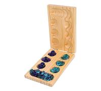 QUMIIRITY 1Set Portable Mancala Chess Foldable African Gem Board Game for Interactive Thinking Game Develop Memory Patience Coordination Family Fun