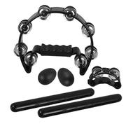 QUMIIRITY 1Set Rhythm Rods Music Instrument Ensemble Versatile Beginner Tambourine Foot Bells Shaking Eggs for Band Practice Music Lessons