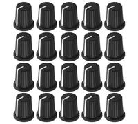 QUMIIRITY 20pcs Potentiometer Control Knob Plastic Black 6 Mm Plum Blossom Handle High Compatibility Comfortable Grip for Dj Equipment and Home Audio Systems