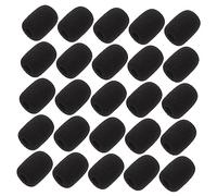 QUMIIRITY 25pcs Windproof Soundproof Microphone Sponge Covers Clip-style Mic Protectors for Singers Black