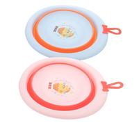 QUMIIRITY 2pcs Baby Washbasins Folding Infant Face Bathtub for Newborns, Cartoon Design, Portable Silicone Basin for Baby Foot and Face Washing, Household Infant Bath Essentials Assorted Style