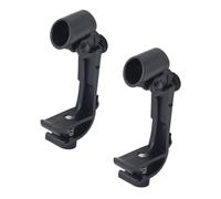 QUMIIRITY 2pcs Black Abs Shockproof Drum Mic Clamp Drum Rim Microphone Holder Stand Clips for Musical Instrument Kit