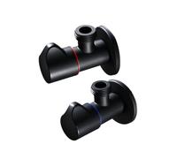 QUMIIRITY 2Pcs Brass Flow Control Valve for Shower Head and Hand Held Sprayer Diameter Rust Resistant Shut Off Stop Valve Easy Installation Water Pressure Reducing Controller Black Red Black