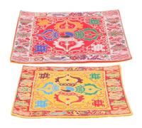 QUMIIRITY 2pcs Buddhist Sound Bowl Cushions Dual-layer Religious Non- Meditation Accessory for Buddhism Practitioners Design