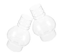 QUMIIRITY 2pcs Clear Glass Oil Lamp Shades Tall Vintage Kerosene Lamp Chimneys Replacement Round Retro Hurricane Globes with Secure Fit for Classic Lanterns Home Decor