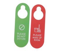 QUMIIRITY 2Pcs Creative Double-sided Doorplate PVC Hanging Sign No Disturb Cleaning Hangtag for Hotel Office Home Door Decoration
