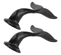 QUMIIRITY 2pcs Iron Whale Tail Wall-Mounted Storage Hooks, Decorative Nautical Coat Hooks for Indoor Wall Hanging, Creative Wall Storage Hangers for Towels Bags and Clothes