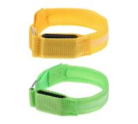 QUMIIRITY 2pcs LED Armband Adjustable Bracelet Yellow Green Nylon LED Electronic Components Wide Applications Adjustable Design Running Wrist Gear Sports Supply Dog Walking Cycling Safety