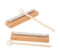 QUMIIRITY 2pcs Meditation Hand Bells with Mallets, Mindfulness Chime Percussion Instruments for Classroom Teaching and Yoga, Boys and Girls Music Reminder Bells with Traditional Craft Design