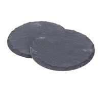 QUMIIRITY 2pcs Natural Stone Tortoise Dish and Reptile Basking Platform for Lizards Geckos Snakes, round Feeding and Habitat Rock Décor for Turtle Terrariums