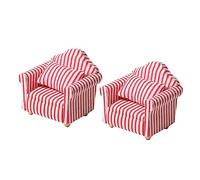 QUMIIRITY 2pcs Scale Red and White Miniature Furniture for Playtime and Creative Imagination