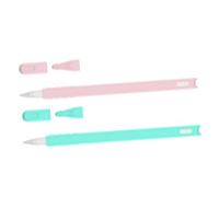 QUMIIRITY 2Pcs Silicone Case for Pencil Gen Cat Head Design Pen Accessories in Pink and Mint Soft Non-toxic Silicone Protective Cover Compatible with Apple Pencil Generation Two