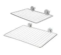 QUMIIRITY 2Pcs Stainless Steel Parrot Resting Platforms Bird Perch Cage Stands for Small and Medium Parakeets Cockatiels with Flat Non-Toxic Perches Suitable for Home and Pet Use