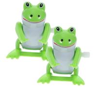 QUMIIRITY 2pcs Wind Up Frog Clockwork Funny Playthings Safe Material for Rooms Easter Parties Birthdays Enhances Coordination Imagination